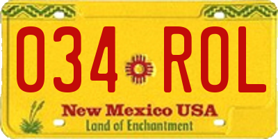 NM license plate 034ROL