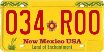NM license plate 034ROO