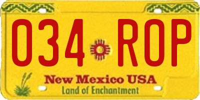 NM license plate 034ROP