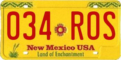 NM license plate 034ROS
