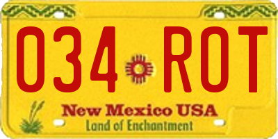 NM license plate 034ROT