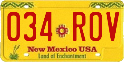 NM license plate 034ROV