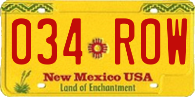 NM license plate 034ROW