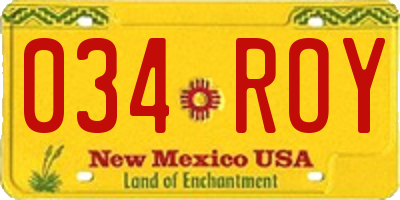 NM license plate 034ROY
