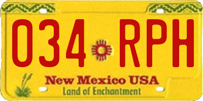 NM license plate 034RPH