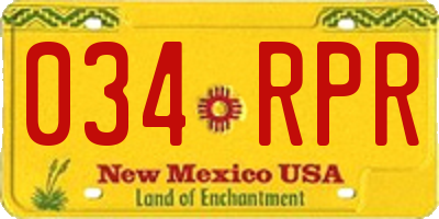 NM license plate 034RPR
