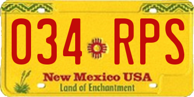 NM license plate 034RPS