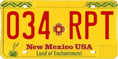 NM license plate 034RPT