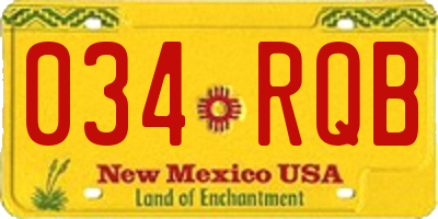 NM license plate 034RQB