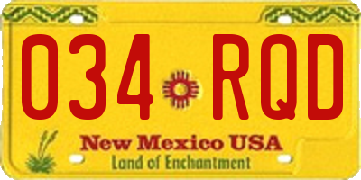 NM license plate 034RQD