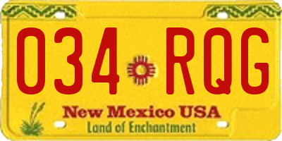 NM license plate 034RQG