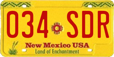 NM license plate 034SDR