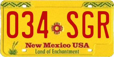 NM license plate 034SGR