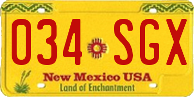 NM license plate 034SGX