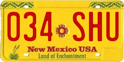 NM license plate 034SHU