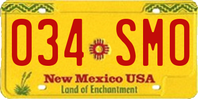 NM license plate 034SMO