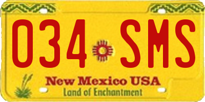 NM license plate 034SMS