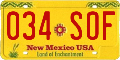 NM license plate 034SOF