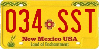 NM license plate 034SST