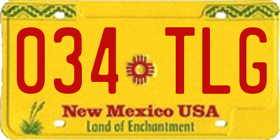 NM license plate 034TLG