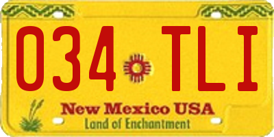 NM license plate 034TLI