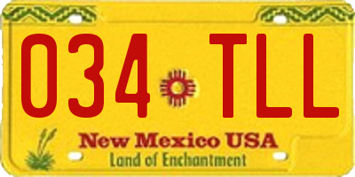 NM license plate 034TLL