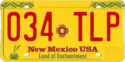 NM license plate 034TLP