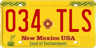 NM license plate 034TLS