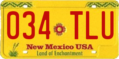 NM license plate 034TLU