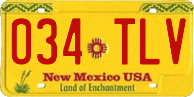 NM license plate 034TLV