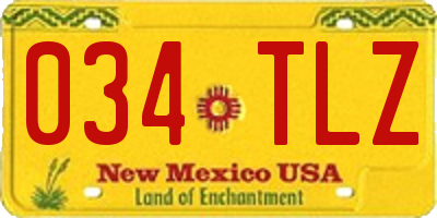 NM license plate 034TLZ