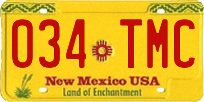 NM license plate 034TMC