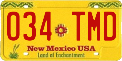 NM license plate 034TMD