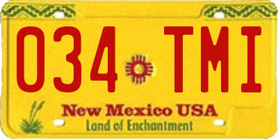 NM license plate 034TMI
