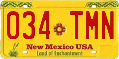 NM license plate 034TMN