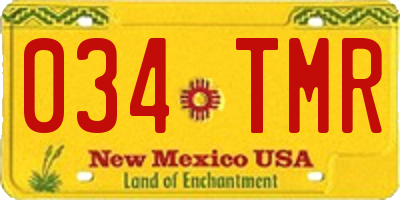 NM license plate 034TMR