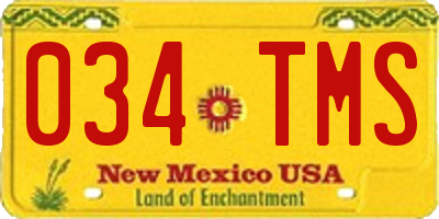 NM license plate 034TMS