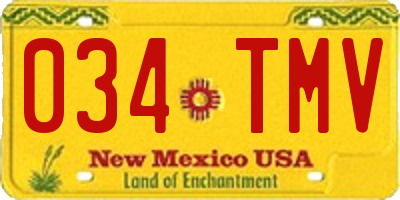 NM license plate 034TMV