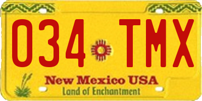 NM license plate 034TMX