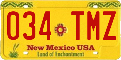 NM license plate 034TMZ