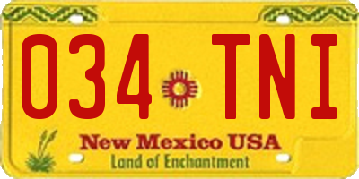 NM license plate 034TNI