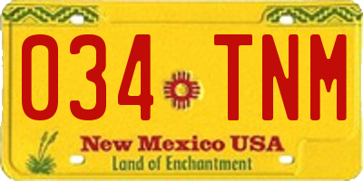 NM license plate 034TNM