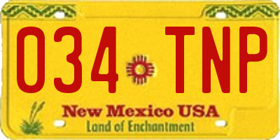 NM license plate 034TNP