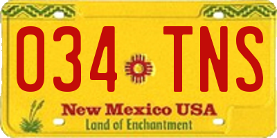 NM license plate 034TNS