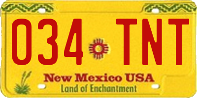 NM license plate 034TNT