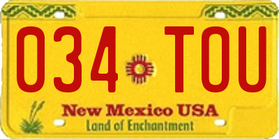 NM license plate 034TOU