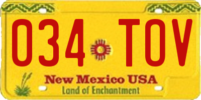NM license plate 034TOV