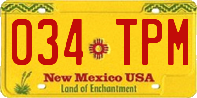 NM license plate 034TPM