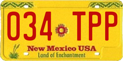 NM license plate 034TPP