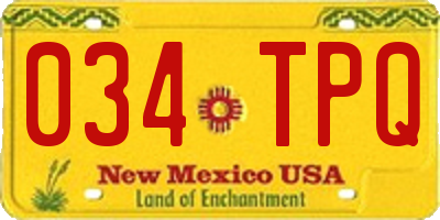 NM license plate 034TPQ
